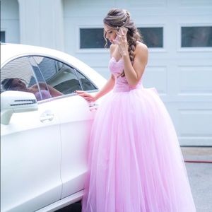 Pink ball gown sweetheart dress